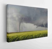 Onlinecanvas - Schilderij - Two Tornadoes At Once In Kansas Art Horizontal Horizontal - Multicolor - 40 X 50 Cm