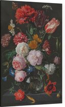 Stilleven met bloemen in een glazen vaas, Jan Davidsz. de Heem - Foto op Canvas - 40 x 60 cm