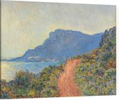 La Corniche bij Monaco, Claude Monet - Foto op Canvas - 100 x 75 cm