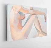 Naked girl with red hair, painting, oil on canvas, fragment of picture - Modern Art Canvas - Horizontal - 460567675 - 80*60 Horizontal