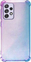 - ADEL Siliconen Back Cover Softcase Hoesje Geschikt voor Samsung Galaxy A72 - Kleurovergang Blauw Paars