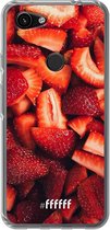 6F hoesje - geschikt voor Google Pixel 3a -  Transparant TPU Case - Strawberry Fields #ffffff