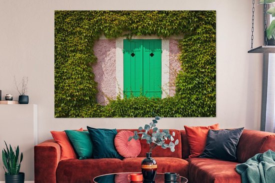 Portes pliantes sur le côté de la ferme du jardin de Monet en France Toile 180x120 cm - Tirage photo sur Toile (Décoration murale salon / chambre) XXL / Groot format!