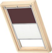 VELUX Origineel Verduisterend Rolgordijn Plus Plissé (DFD), Zilveren Kozijn, P10, 410, 3, Dark Brown