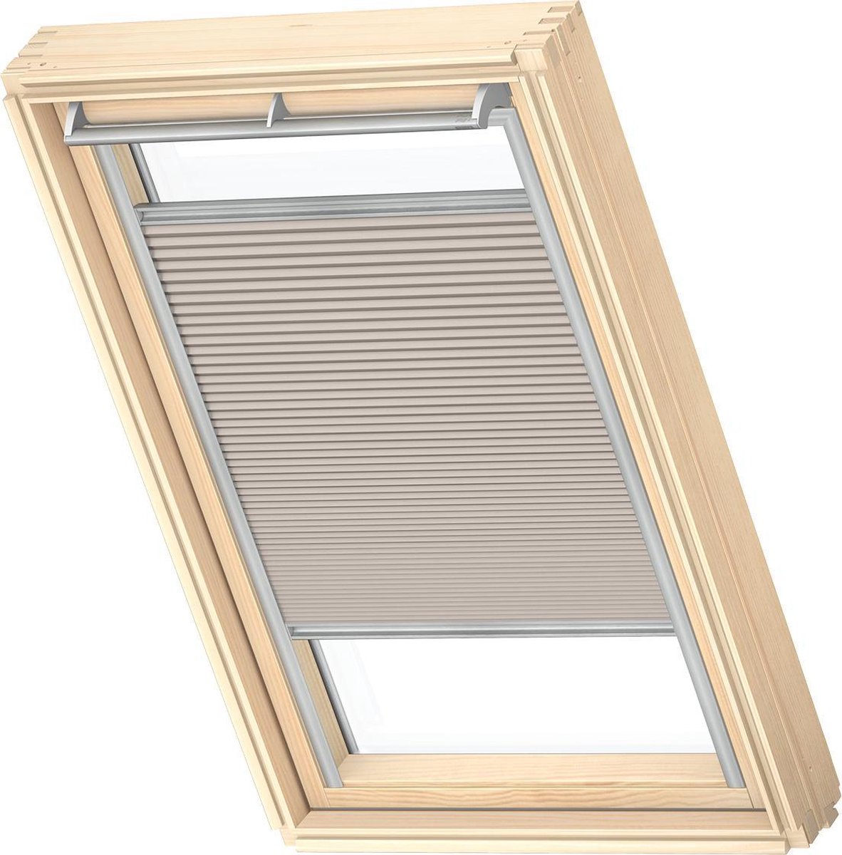 VELUX Origineel Verduisterend Plisségordijn (FHC), Zilveren Kozijn, PK10, Dark Sand