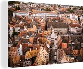 Canvas Schilderij Indrukwekkende daken in de Franse stad Straatsburg - 30x20 cm - Wanddecoratie