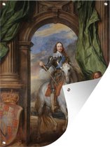 Tuinposter - Tuindoek - Tuinposters buiten - Charles I with M. de St Antoine - Schilderij van Anthonie van Dyck - 90x120 cm - Tuin