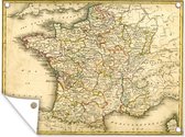 Tuin decoratie Vintage kaart van Frankrijk - 40x30 cm - Tuindoek - Buitenposter