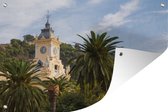 Muurdecoratie De top van het stadhuis van Málaga Spanje - 180x120 cm - Tuinposter - Tuindoek - Buitenposter