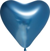 Globos Forme Ballon Coeur Miroir 30 Cm Latex Blauw 6 Pièces