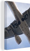Juste sous une toile d'avion d'atterrissage 2cm 120x180 cm - Tirage photo sur toile (Décoration murale salon / chambre) XXL / Groot format!