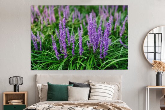 Tableau sur toile Herbe ornementale violette en gros plan - 150x100 cm - Décoration murale