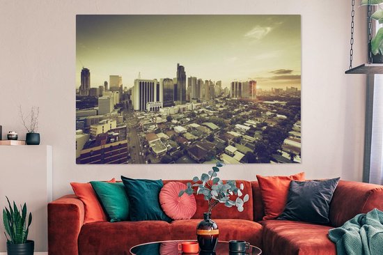 Peintures sur toile - Manille City Skyline - 150x100 cm - Décoration murale