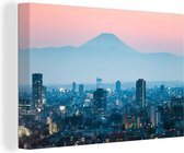 Canvas schilderij 180x120 cm - Wanddecoratie Skyline van downtown Tokyo in Japan - Muurdecoratie woonkamer - Slaapkamer decoratie - Kamer accessoires - Schilderijen