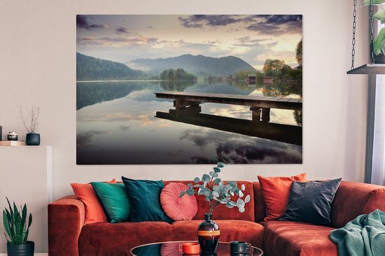 Une belle vue sur la toile de la jetée 180x120 cm - Tirage photo sur toile (Décoration murale salon / chambre) XXL / Groot format!