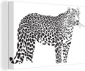 Canvas Schilderij Een illustratie van een luipaard - 90x60 cm - Wanddecoratie
