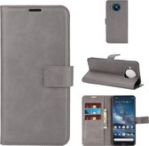 Voor Nokia 8.3 5G Retro Kalfspatroon Gesp Horizontale Flip Leren Case met Houder & Kaartsleuven & Portemonnee (Grijs)