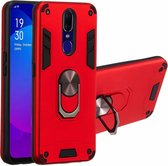 Voor OPPO F11 & A9 2 in 1 Armor Series PC + TPU beschermhoes met ringhouder (rood)