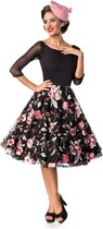 Belsira Swing jurk -XL- Vintage Embroidery Zwart/Roze