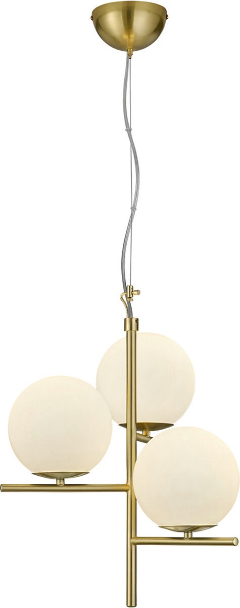 LED Hanglamp - Hangverlichting - Trion Pora - E14 Fitting - Rond - Mat Goud - Aluminium