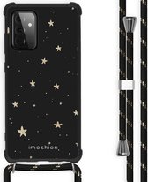 iMoshion Design hoesje met koord voor Samsung Galaxy A72 - Sterren - Zwart / Goud
