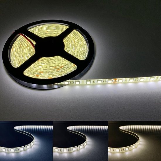 LED strip 5M 24V 5050 IP54 60LED / m - Koel wit licht