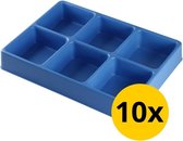 Datona® Vakverdeling met 6 compartimenten - 10 stuks - Blauw