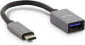 LMP - USB Type-C naar USB-A Female kabel - Tot 5 Gbps - 15 cm - Donker Grijs