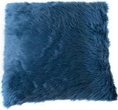 Sierkussen - Kussen - Bont Blauw - 45x45cm - Synthetisch