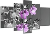 Peinture sur verre d'orchidée | Gris, violet, noir | 170x100cm 5 Liège | Tirage photo sur verre |  F002741