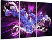 Peinture sur verre d'orchidée | Bleu violet | 120x80cm 3 Liège | Tirage photo sur verre |  F005854