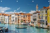Canal Grande met gondels en kleurrijke gevels in Venetië - Foto op Tuinposter - 150 x 100 cm