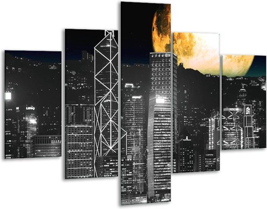 Bâtiment de peinture sur verre | Gris, noir, jaune | 100x70cm 5Liège | Tirage photo sur verre |  F002461