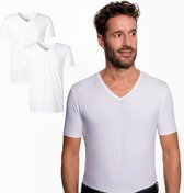 SKOT Fashion Duurzaam t-shirt heren regular V-neck White 2-pack - Wit - Maat L