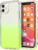 Voor iPhone 12 mini 3 in 1 Dreamland PC + TPU Gradient Monochrome transparante rand beschermhoes (groen)