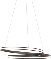 QAZQA rowan - Moderne LED Hanglamp voor boven de eettafel | in eetkamer - 1 lichts - Ø 740 mm - Zwart - Woonkamer | Slaapkamer | Keuken
