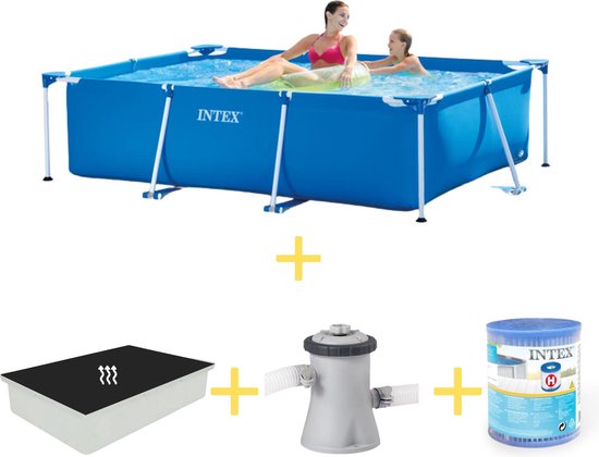 Intex Zwembad - Frame Pool - 220 x 150 x 60 cm - Inclusief Solarzeil,  Filterpomp & Filter | bol.com