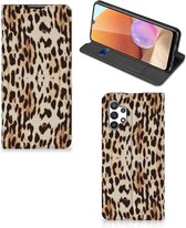 Smartphone Hoesje Geschikt voor Samsung Galaxy A32 5G Enterprise Editie | Geschikt voor Samsung A32 4G Book Cover Leopard