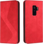 Voor Samsung Galaxy S9+ Skin Feel Magnetisch S-type Effen Kleur Horizontale Flip Lederen Case met Houder & Kaartsleuf & Portemonnee (Rood)