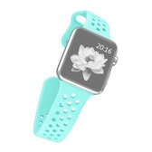 Voor Apple Watch Sport 42 mm holle stijl hoogwaardige rubberen sport horlogeband met pin-and-puck sluiting (mintgroen)