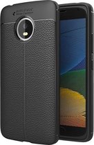 Voor Motorola Moto G5 Litchi Texture TPU beschermende achterkant van de behuizing (zwart)