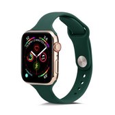 Voor Apple Wacth 5/4 44 mm & 3/2/1 42 mm dunne siliconen vervangende polsband horlogeband (diepgroen)
