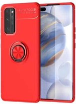 Voor Huawei Honor 30 Pro Lenuo schokbestendige TPU beschermhoes met onzichtbare houder (rood)