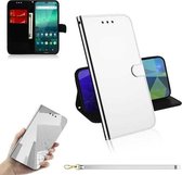 Voor Nokia 1.3 Lmitated Spiegeloppervlak Horizontale Flip Leren Case met Houder & Kaartsleuven & Portemonnee & Lanyard (Zilver)