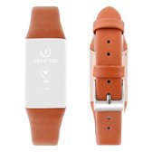 Voor Fitbit Charge 3 kunststof lederen band, maat: L (bruin)