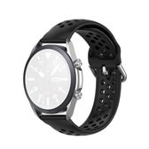 Voor Galaxy Watch 3 41 mm R850 siliconen sportband in effen kleur, maat: gratis maat 20 mm (zwart)