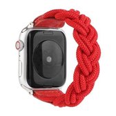 Elastische geweven horlogeband voor Apple Watch Series 6 & SE & 5 & 4 40 mm / 3 & 2 & 1 38 mm, lengte: 150 mm (rood)