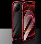Galvaniserend frame dubbelzijdig gehard glas magnetische adsorptiehoes voor iPhone 12 Pro (rood)