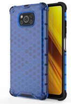 Voor Xiaomi POCO X3 NFC schokbestendige honingraat pc + TPU-hoes (blauw)