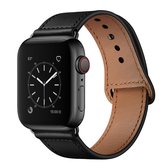 Voor Apple Watch 3/2/1 generatie 42mm universele gesp lederen band (zwart)